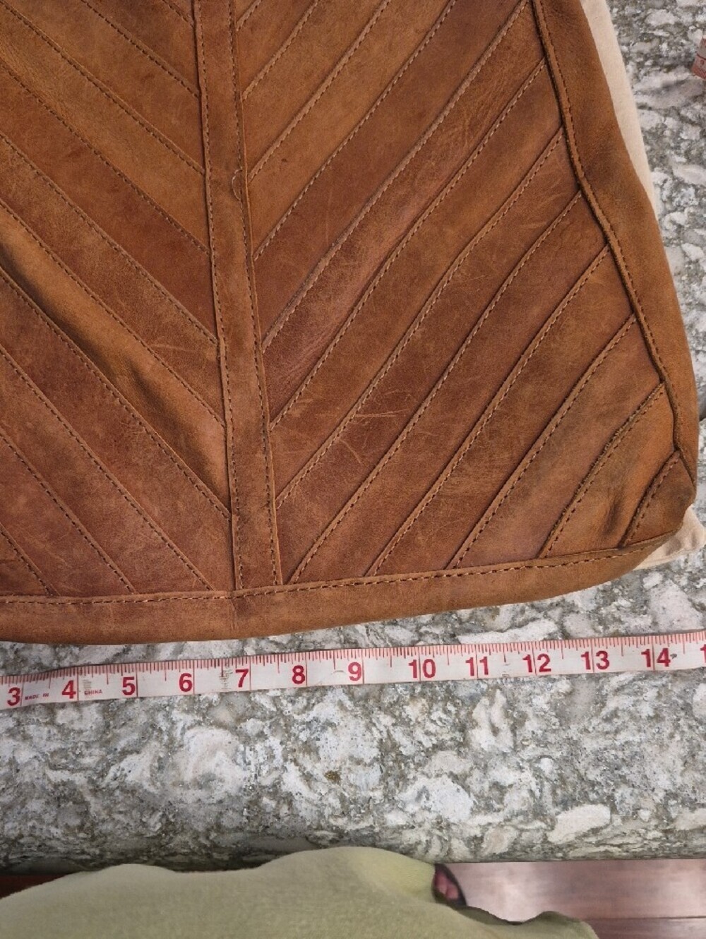 Magnolia Joanna's Favorite Chevron Leather Crossbody Bag In Brown Leather - Picture 10 of 12
